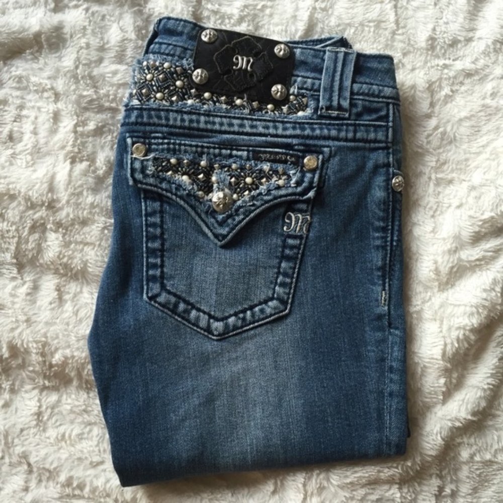 MISS ME Pearl and Stud Skinny Jeans Sz 29